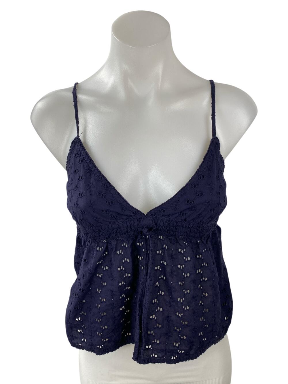 Brandy Melville Edith Blue Floral Eyelet V Neck Sleeveless Camisole Tank Top S